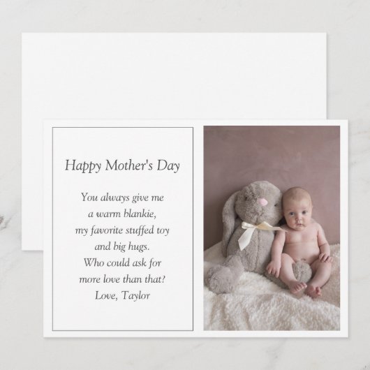 Eerste Moederdag Foto Holiday Kaart (Voorkant / Achterkant)
