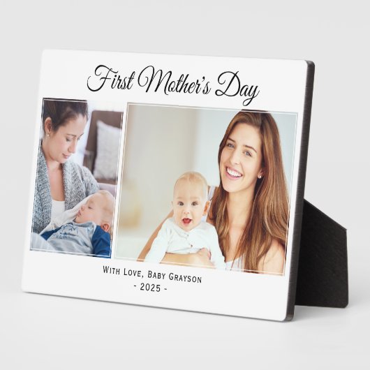 Eerste Moederdag Foto Keepsake Plaque Fotoplaat (Zijkant)