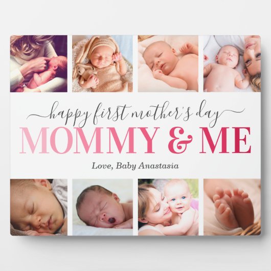 Eerste Moederdag Foto van mama en Plaque Fotoplaat (Voorkant)