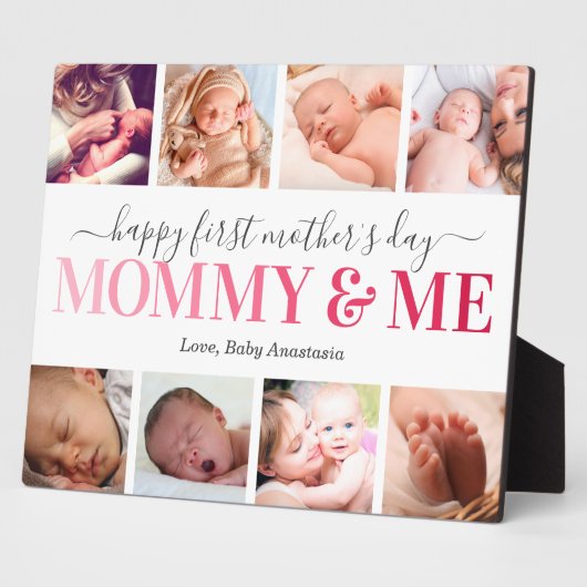 Eerste Moederdag Foto van mama en Plaque Fotoplaat (Zijkant)
