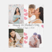 Eerste Moederdag Fotocollage cadeau Fleece Deken (Voorkant)