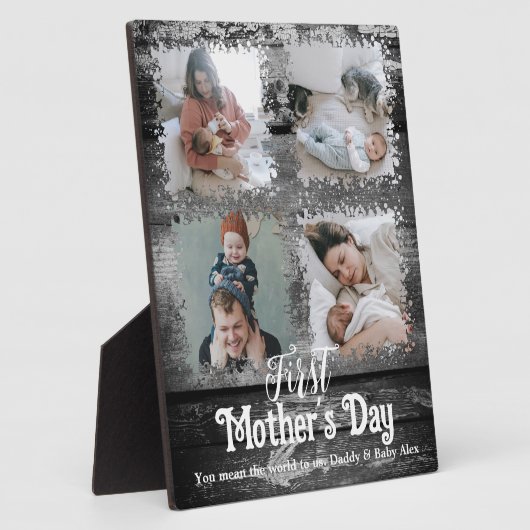 Eerste Moederdag Fotocollage Fotoplaat (Zijkant)