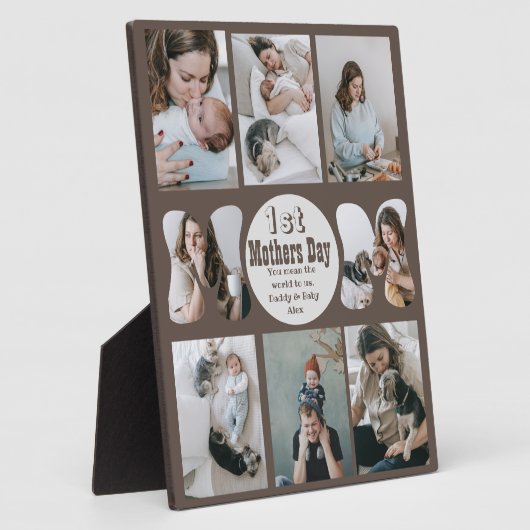Eerste moederdag fotocollage plaque fotoplaat (Zijkant)