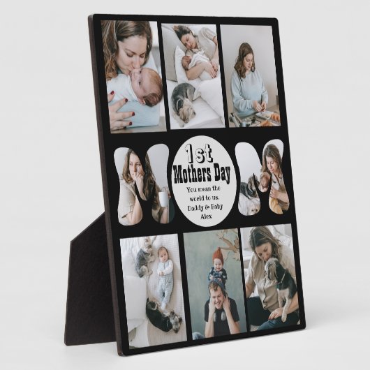 Eerste moederdag fotocollage plaque fotoplaat (Zijkant)