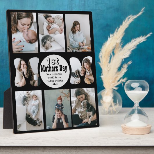 Eerste moederdag fotocollage plaque fotoplaat (Zijkant)