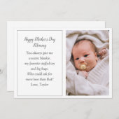 Eerste Moederdag-fotokaart van Baby Feestdagenkaart (Voorkant / Achterkant)