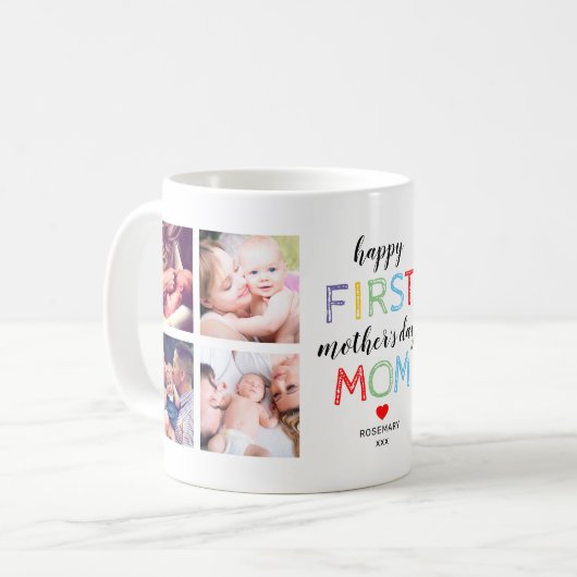 Eerste Moederdag Fotokoffie Mok (Voorkant links)