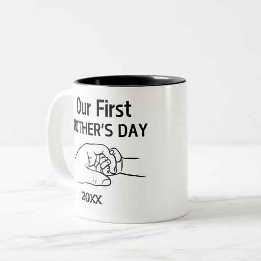 Eerste Moederdag gepersonaliseerde jaar Mok (Voorkant links)