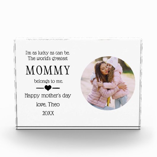 Eerste Moederdag Gift van Baby Mama Gedicht Fotoblokken (Voorkant)