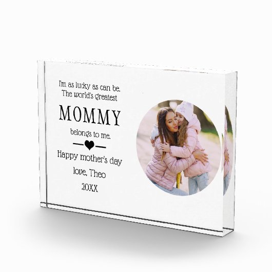 Eerste Moederdag Gift van Baby Mama Gedicht Fotoblokken (Rechts)