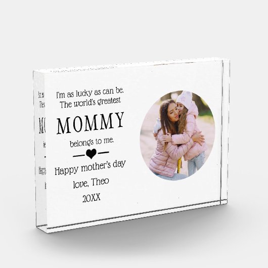 Eerste Moederdag Gift van Baby Mama Gedicht Fotoblokken (Links)