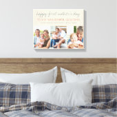 Eerste Moederdag Grandma 3 Photo Cream Canvas Afdruk (Insitu (Slaapkamer))