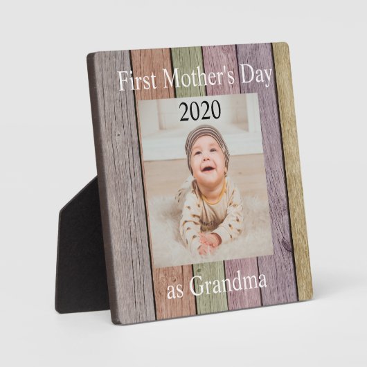 Eerste Moederdag Grandma Custom Photo Fotoplaat (Voorkant)