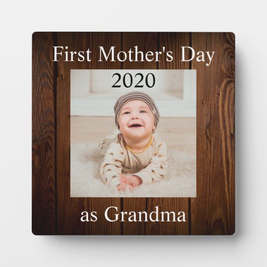 Eerste Moederdag Grandma Custom Photo Fotoplaat (Voorkant)