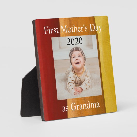Eerste Moederdag Grandma Custom Photo Fotoplaat (Voorkant)
