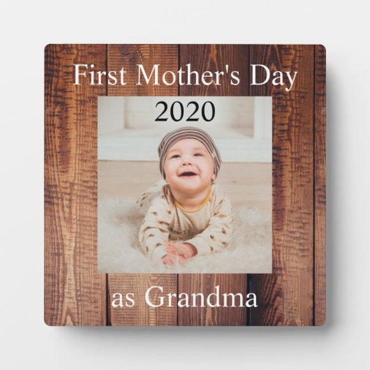 Eerste Moederdag Grandma Custom Photo Fotoplaat (Voorkant)