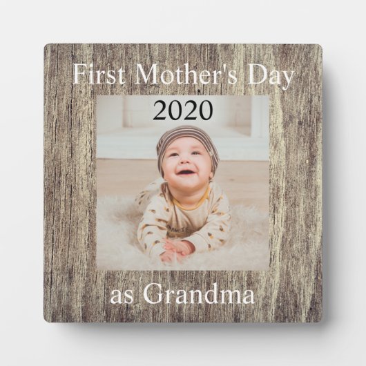 Eerste Moederdag Grandma Custom Photo Fotoplaat (Voorkant)