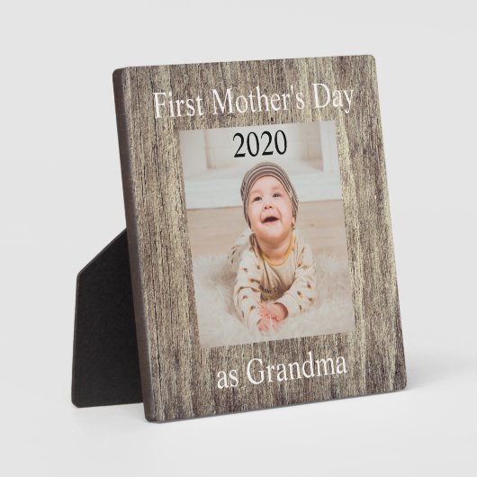 Eerste Moederdag Grandma Custom Photo Fotoplaat (Voorkant)
