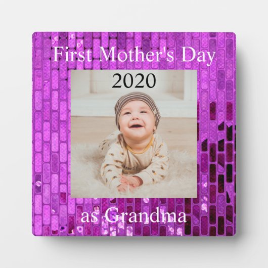Eerste Moederdag Grandma Custom Photo Fotoplaat (Voorkant)