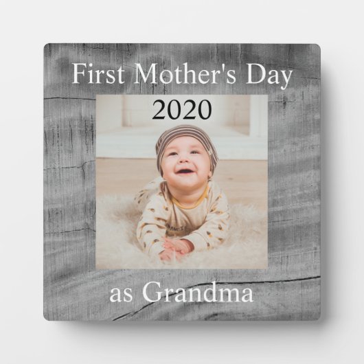 Eerste Moederdag Grandma Custom Photo Fotoplaat (Voorkant)
