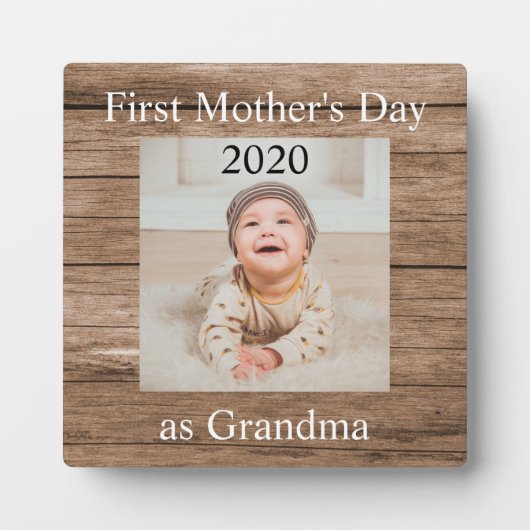 Eerste Moederdag Grandma Custom Photo Fotoplaat (Voorkant)