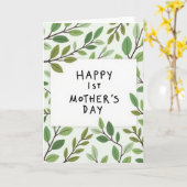 Eerste Moederdag groene kaart (Gele Bloem)