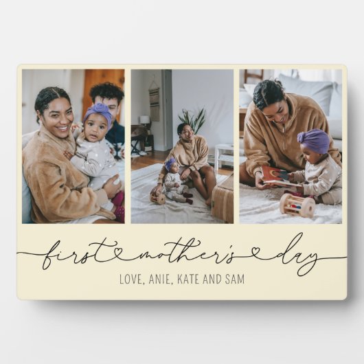 Eerste Moederdag-hartscript 3 Fotocadeau Fotoplaat (voorkant)