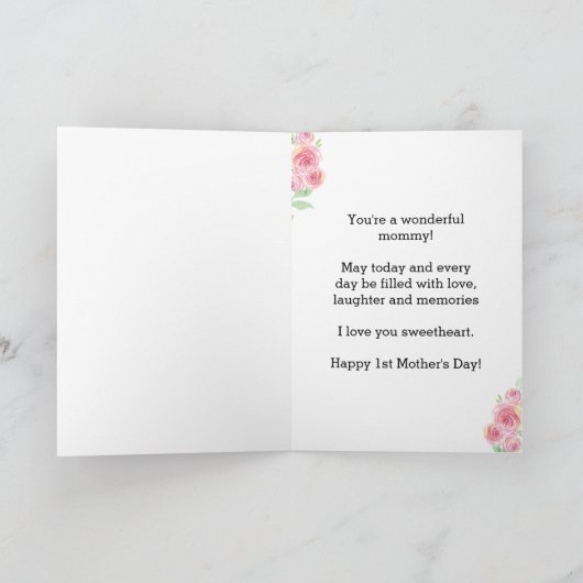 Eerste Moederdag Kaart (Binnen)