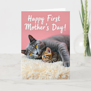Eerste Moederdag Kitten Kaart