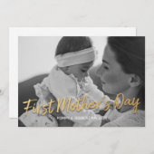Eerste Moederdag Klassieke script volledige fotoka Feestdagenkaart (Voorkant / Achterkant)