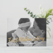 Eerste Moederdag Klassieke script volledige fotoka Feestdagenkaart (Staand voorkant)