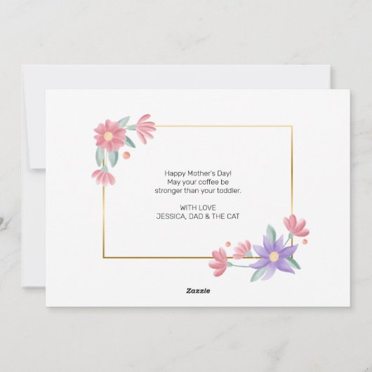 Eerste Moederdag Klassieke script volledige fotoka Feestdagenkaart (Achterkant)