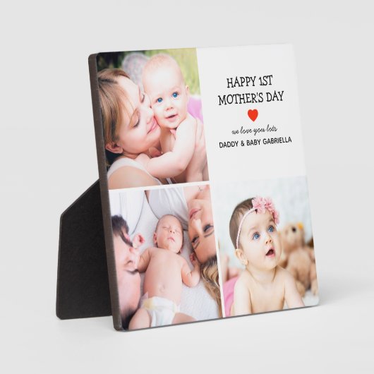 Eerste Moederdag | Kute fotocollage Fotoplaat (Voorkant)