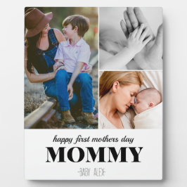 Eerste moederdag Leuke 3Photo Collage Plaque Fotoplaat