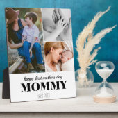 Eerste moederdag Leuke 3Photo Collage Plaque Fotoplaat (Zijkant)