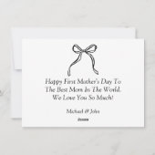 Eerste moederdag, leuke zwarte strik foto feestdagenkaart (Achterkant)