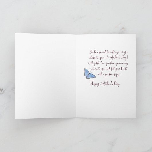 Eerste Moederdag liefde met Oranje en roze ventila Kaart (Binnen)