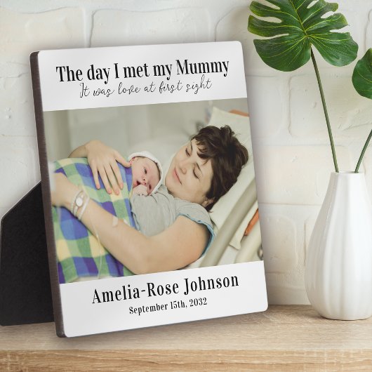 Eerste Moederdag Liefde op het eerste gezicht Foto Fotoplaat