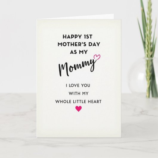 Eerste Moederdag Liefdeskaart Kaart (Voorkant)