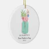 Eerste Moederdag Mason Jar Personalized Cute Keramisch Ornament (Rechts)