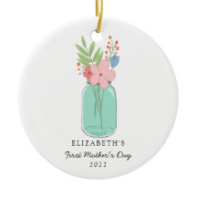 Eerste Moederdag Mason Jar Personalized Cute