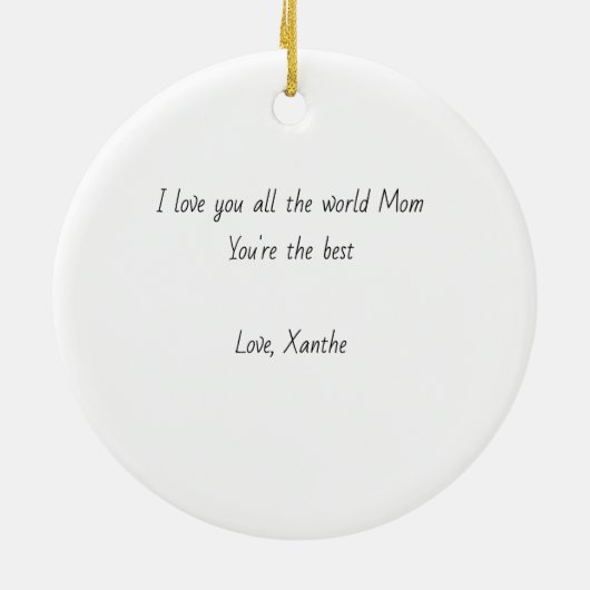 Eerste Moederdag Me en Moo Schattigee Moeder Baby Keramisch Ornament (Achterkant)