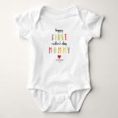 Eerste Moederdag met gepersonaliseerde Baby suite Romper (Voorkant)