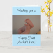 Eerste Moederdag met Message Baby Boy Kaart (Gele Bloem)