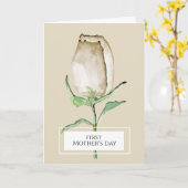 eerste Moederdag Modern, elegant, roos, Kaart (Gele Bloem)