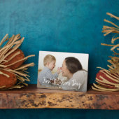 Eerste Moederdag Modern Script Baby Foto Fotoplaat (Zijkant)