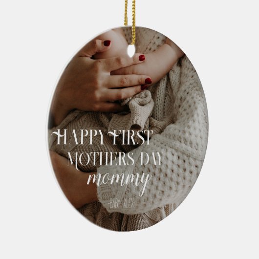 Eerste moederdag moderne foto keramisch ornament (Rechts)