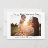 Eerste moederdag, moderne typografie foto feestdagenkaart (Voorkant)