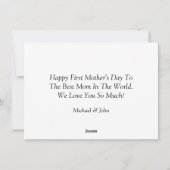 Eerste moederdag, moderne typografie foto feestdagenkaart (Achterkant)