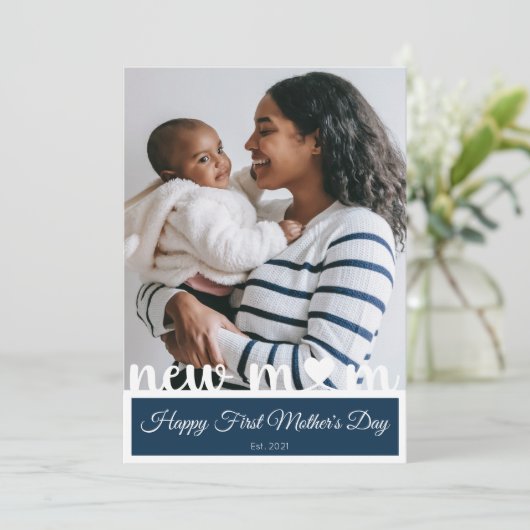 Eerste Moederdag nieuw Afbeelding mama Kaart (Staand voorkant)